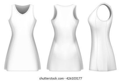 Netball Dress Vector Templates For Your Design. Fully Editable Handmade Mesh. Vector Illustration.