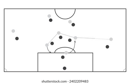 Netball field tactics. vector illustration