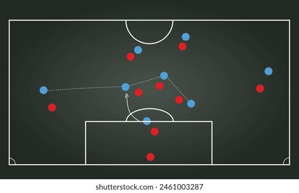 Netball field tactics. vector illustration