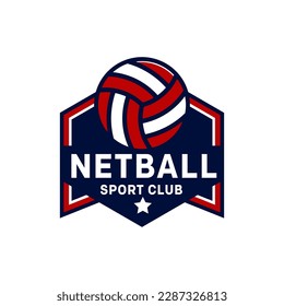 netball logo with emblem style