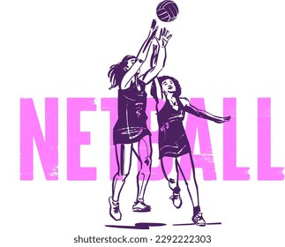 La jugadora de netball con el balón en sus manos