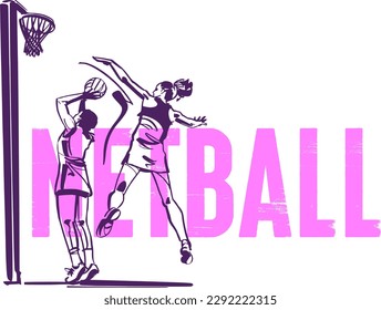 The netball player with ball in her hands