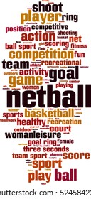 Netball Word Cloud Concept. Vector Illustration