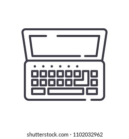 Netbook black icon concept. Netbook flat  vector symbol, sign, illustration.