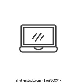 Netbook computer line icon. linear style sign for mobile concept and web design. Open laptop screen outline vector icon. Symbol, logo illustration. Vector graphics