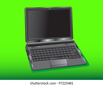 net-book on a green background
