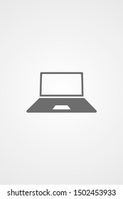 Netbook vector icon. laptop to work icon. Office laptop icon. Laptop for homework icon. Eps 10. Computer laptop. Flat design.