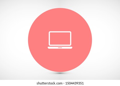 Netbook vector icon. laptop to work icon. Office laptop icon. Laptop for homework icon. Eps 10. Computer laptop. Flat design.