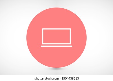 Netbook vector icon. laptop to work icon. Office laptop icon. Laptop for homework icon. Eps 10. Computer laptop. Flat design.