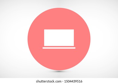 Netbook vector icon. laptop to work icon. Office laptop icon. Laptop for homework icon. Eps 10. Computer laptop. Flat design.