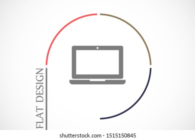Netbook vector icon. laptop to work icon. Office laptop icon. Laptop for homework icon. Eps 10. Computer laptop. Flat design.