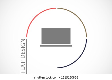 Netbook vector icon. laptop to work icon. Office laptop icon. Laptop for homework icon. Eps 10. Computer laptop. Flat design.