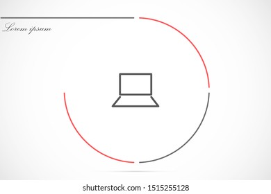 Netbook vector icon. laptop to work icon. Office laptop icon. Laptop for homework icon. Eps 10. Computer laptop. Flat design.