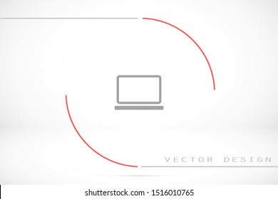 Netbook vector icon. laptop to work icon. Office laptop icon. Laptop for homework icon. Eps 10. Computer laptop. Flat design.