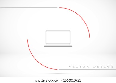 Netbook vector icon. laptop to work icon. Office laptop icon. Laptop for homework icon. Eps 10. Computer laptop. Flat design.