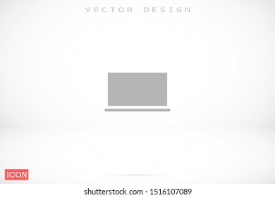 Netbook vector icon. laptop to work icon. Office laptop icon. Laptop for homework icon. Eps 10. Computer laptop. Flat design.