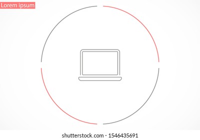Netbook vector icon. laptop to work icon. 