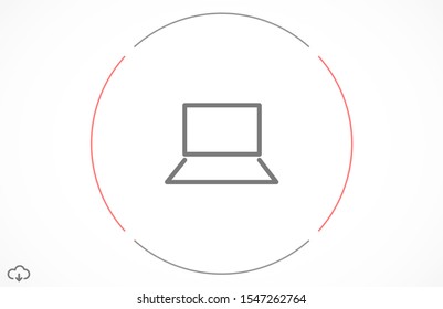 Netbook vector icon. laptop to work icon. Office laptop icon. Laptop for homework icon. Eps 10. Computer laptop. Flat design.