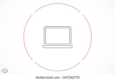 Netbook vector icon. laptop to work icon. Office laptop icon. Laptop for homework icon. Eps 10. Computer laptop. Flat design.