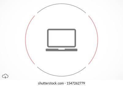 Netbook vector icon. laptop to work icon. Office laptop icon. Laptop for homework icon. Eps 10. Computer laptop. Flat design.