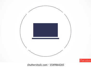 Netbook vector icon. laptop to work icon. Office laptop icon. Laptop for homework icon. Eps 10. Computer laptop. Flat design.