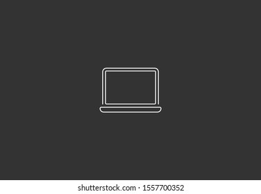 Netbook vector icon. laptop to work icon. Office laptop icon. Laptop for homework icon. Eps 10. Computer laptop. Flat design.
