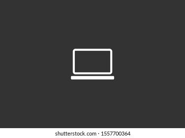 Netbook vector icon. laptop to work icon. Office laptop icon. Laptop for homework icon. Eps 10. Computer laptop. Flat design.