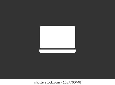 Netbook vector icon. laptop to work icon. Office laptop icon. Laptop for homework icon. Eps 10. Computer laptop. Flat design.