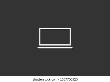 Netbook vector icon. laptop to work icon. Office laptop icon. Laptop for homework icon. Eps 10. Computer laptop. Flat design.