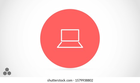 Netbook vector icon. laptop to work icon. Office laptop icon. Laptop for homework icon. Eps 10. Computer laptop. Flat design.