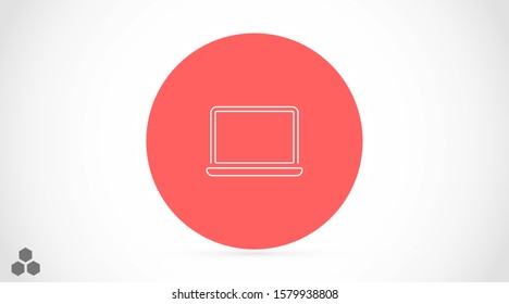 Netbook vector icon. laptop to work icon. Office laptop icon. Laptop for homework icon. Eps 10. Computer laptop. Flat design.