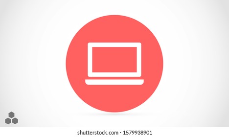 Netbook vector icon. laptop to work icon. Office laptop icon. Laptop for homework icon. Eps 10. Computer laptop. Flat design.