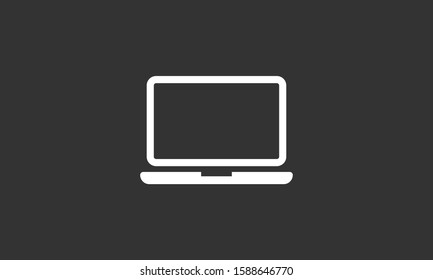 Netbook vector icon. laptop to work icon. Office laptop icon. Laptop for homework icon. Eps 10. Computer laptop. Flat design.