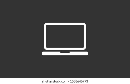 Netbook vector icon. laptop to work icon. Office laptop icon. Laptop for homework icon. Eps 10. Computer laptop. Flat design.