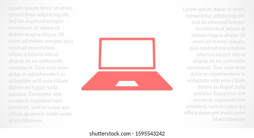 Netbook vector icon. laptop to work icon. Office laptop icon. Laptop for homework icon. Eps 10. Computer laptop. Flat design.