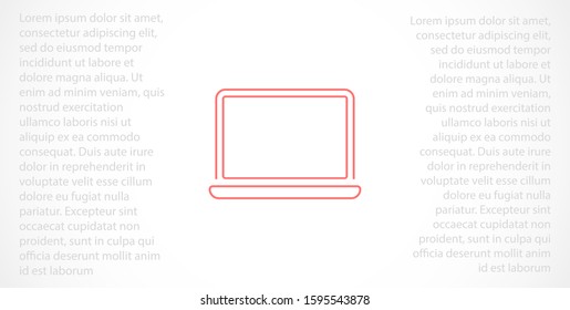 Netbook vector icon. laptop to work icon. Office laptop icon. Laptop for homework icon. Eps 10. Computer laptop. Flat design.