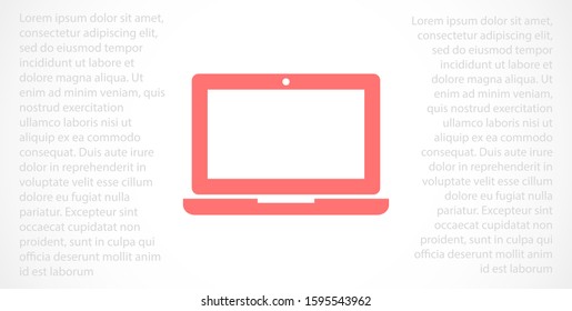 Netbook vector icon. laptop to work icon. Office laptop icon. Laptop for homework icon. Eps 10. Computer laptop. Flat design.