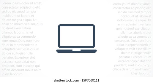 Netbook vector icon. laptop to work icon. Office laptop icon. Laptop for homework icon. Eps 10. Computer laptop. Flat design.