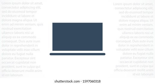 Netbook vector icon. laptop to work icon. Office laptop icon. Laptop for homework icon. Eps 10. Computer laptop. Flat design.