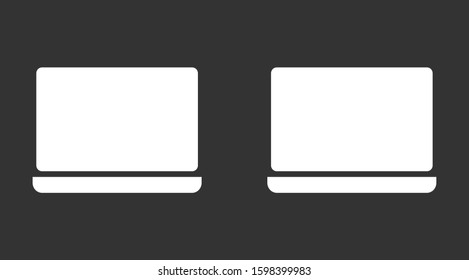 Netbook vector icon. laptop to work icon. Office laptop icon. Laptop for homework icon. Eps 10. Computer laptop. Flat design.
