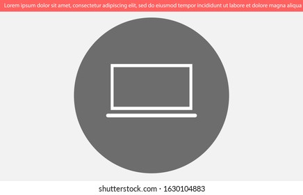 Netbook vector icon. laptop to work icon. Office laptop icon. Laptop for homework icon. Eps 10. Computer laptop. Flat design.