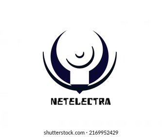 netelectra writing logo, white background. Vector graphic illustration.  prints, posters, cards. In Dutch