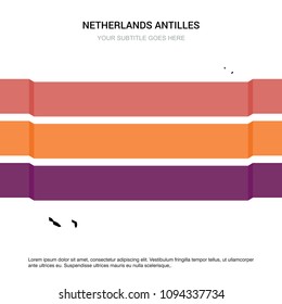 Netherland Antilles map with creative design vector 