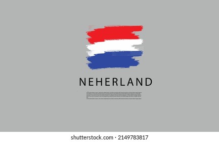 Netherland Brushes Flag vector design