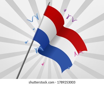 The Netherland celebration flag flew at a height