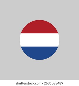 Netherland circular flag with a dark grey background , vector design and digital illustration 