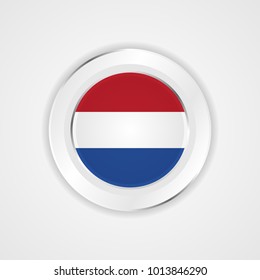 Netherland flag in glossy vector icon.