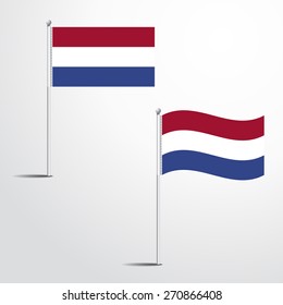 Netherland flag normal and waving flag set | abstract flag vector eps 10