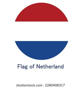 Netherland flag round button icon on white background