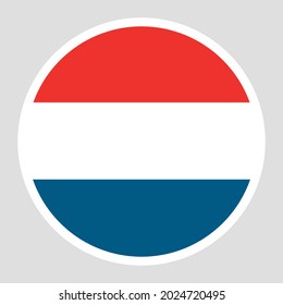 Netherland Flag Round Flat Circle Icons.